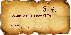 Bohuniczky András névjegykártya