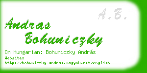 andras bohuniczky business card