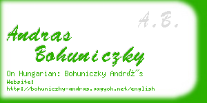 andras bohuniczky business card